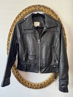 Forever 21 Black Faux Leather Moto Jacket